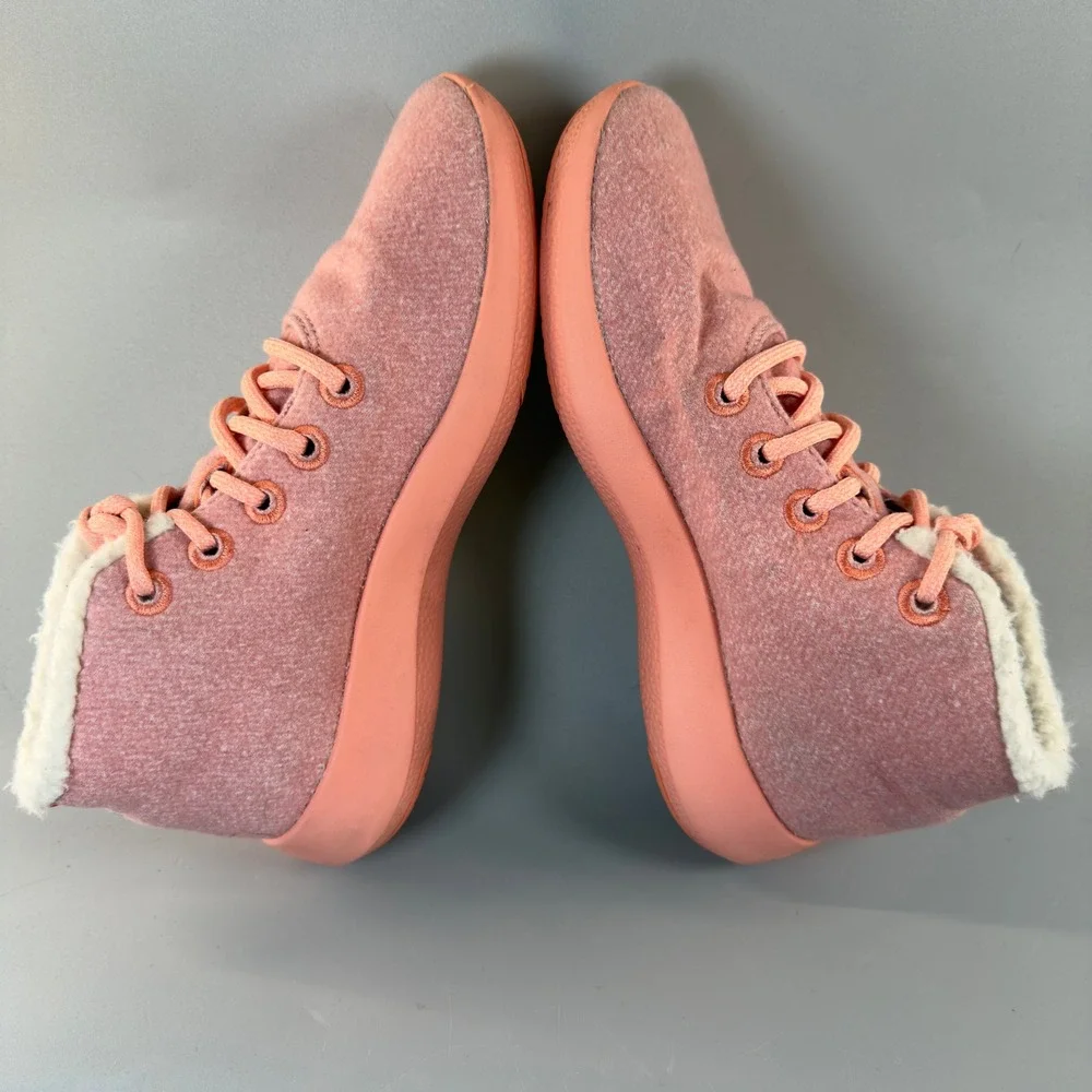 Allbirds Wool Runner Up Mizzle Fluff Women 9 Peach Pink Comfort Sneaker Boot Mid